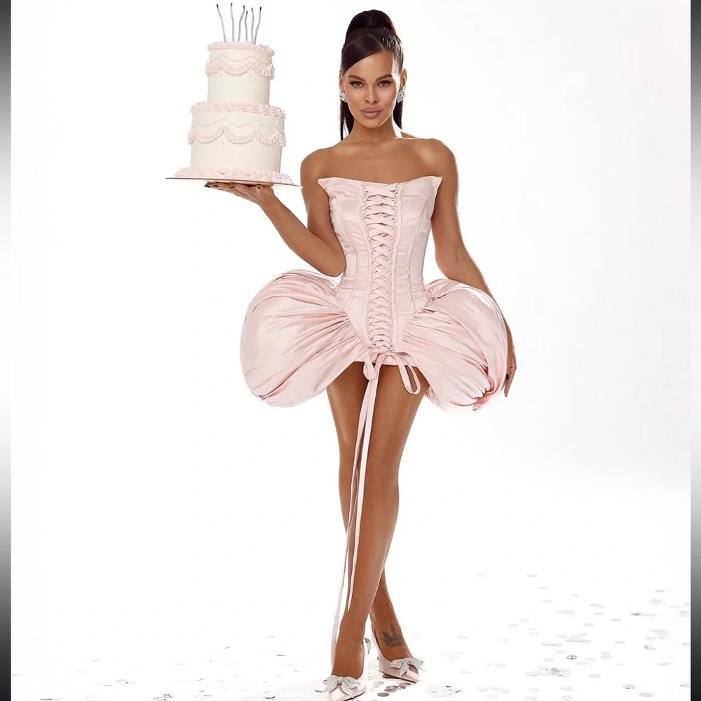 Jovani Pink Strapless Prom Dress - Picture 3 of 5